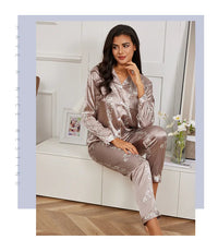 Pajamas Set Long Sleeve Sleepwear Women Button Down Nightwear Pj Sets Print Shirt with Trouser Loungewear Female Pyjamas Suits