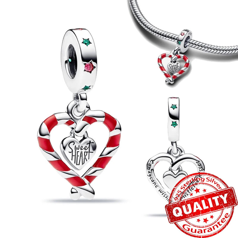 Sparkling 925 Sterling Silver Christmas Carousel & Santa Claus Charm Fit Original Bracelet Women Christmas Gift Jewelry Making