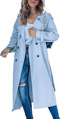 Independent Station Cross-Border European and American Women's Winter and Autumn Coat Jacket Overcoat Plus Size Trench Co