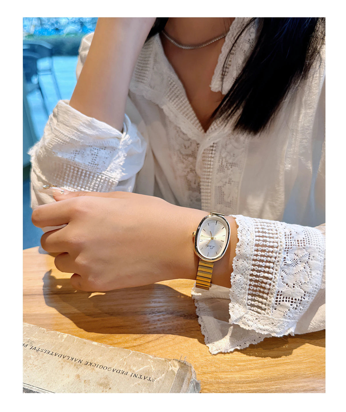 1pc New Fashionable Women's Watch With Gold Bracelet, Vintage & Luxury Ins Style, Elegant & Versatile Quartz Watch ladies watch