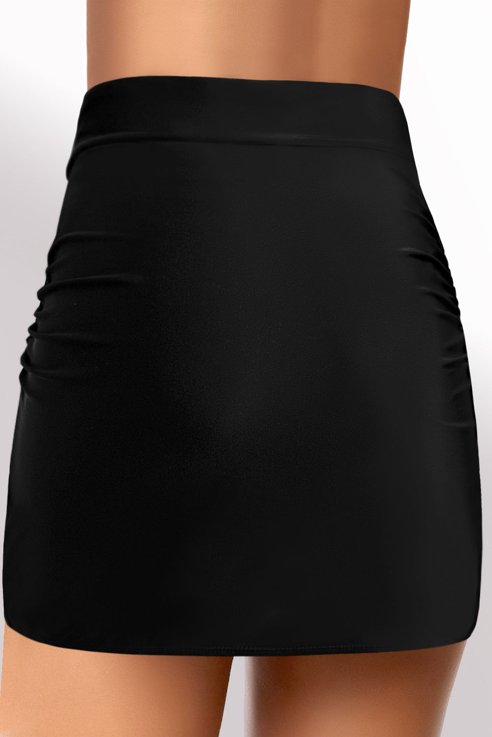 Black  Arch Hem Swim Skirt