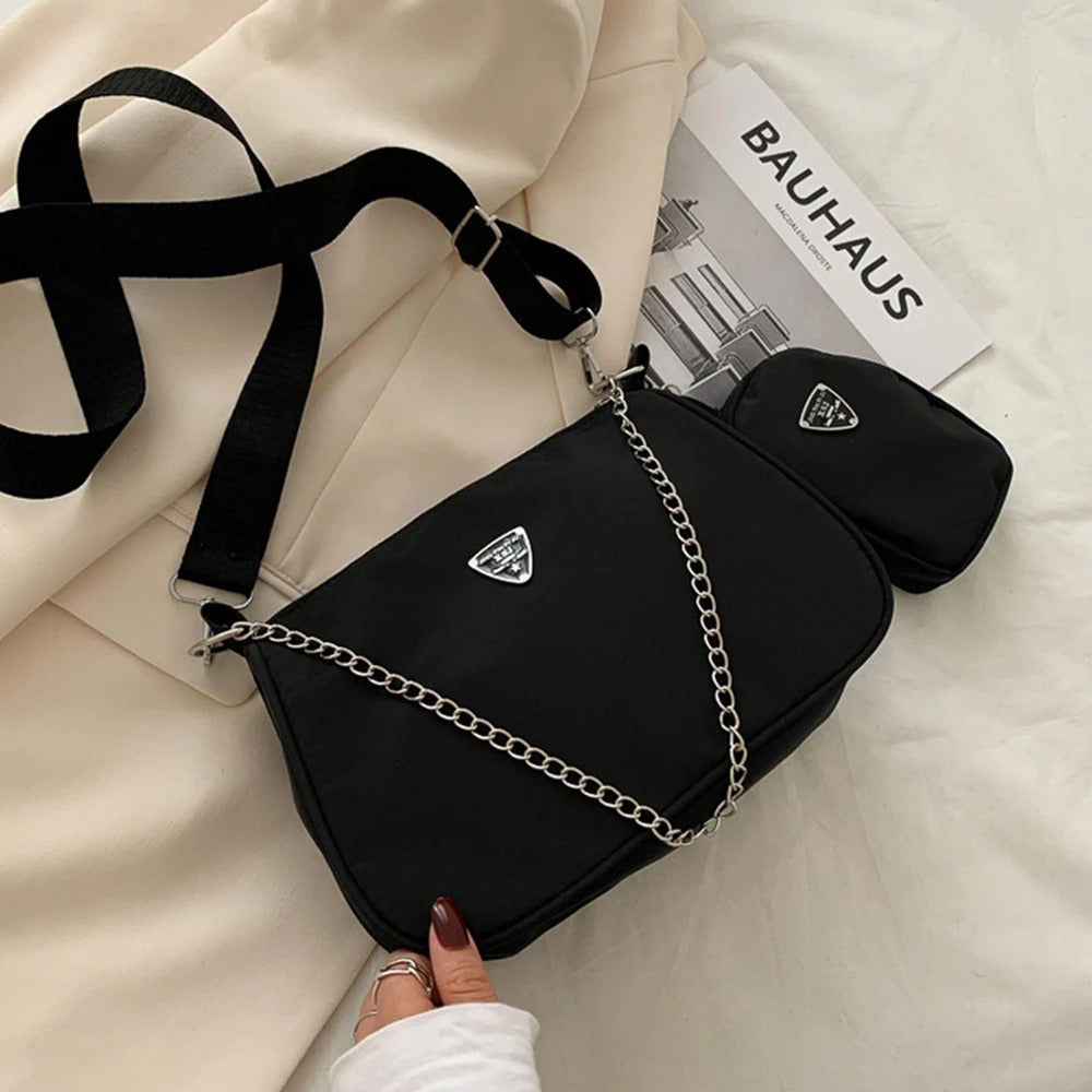 Nylon Crossbody Bag For Women Fashion Portable Casual Underarm Bag Students Cross Body Bag-mw