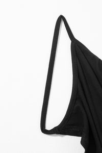 Black Spaghetti Straps Wrapped Beach Cover Up