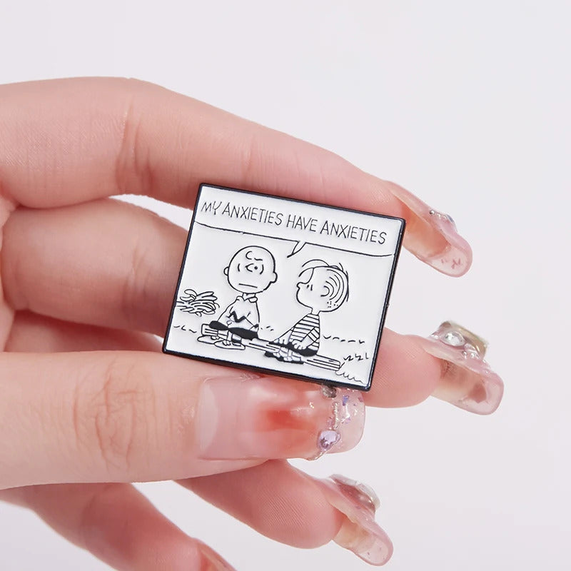 My Anxieties Have Anxieties Enamel Pins Peanuts Badges on Backpack Accessories for Jewelry Fashion Brooches Accessories