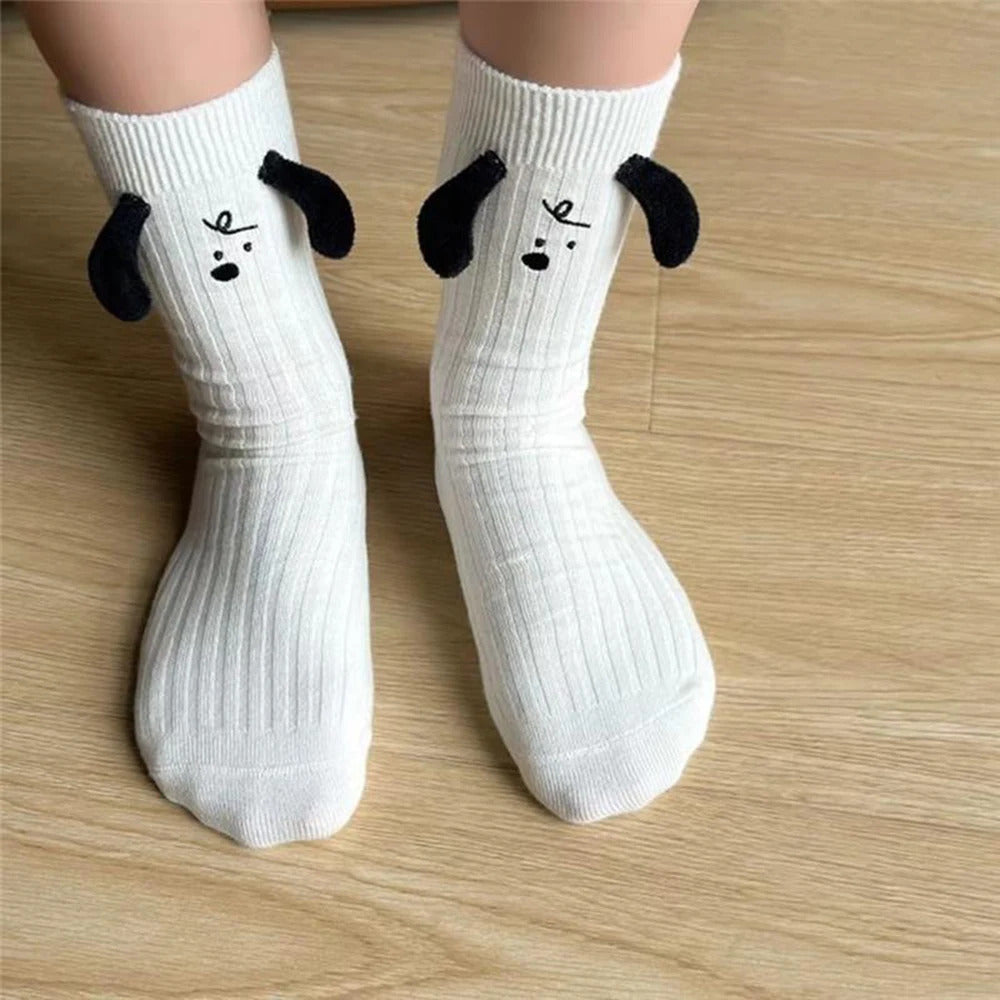 1/6 Pairs Cartoon Women Socks Fashionable And Versatile Cute Design Funny Goose Breathable Soft Comfortable Women Casual Socks﻿