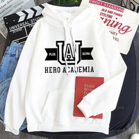 My Hero Academia UA Logo Anime Hoodies Simple Men Plus Size Streetwear Casual Warm Kangaroo Pocket Drawstring Sweatshirt