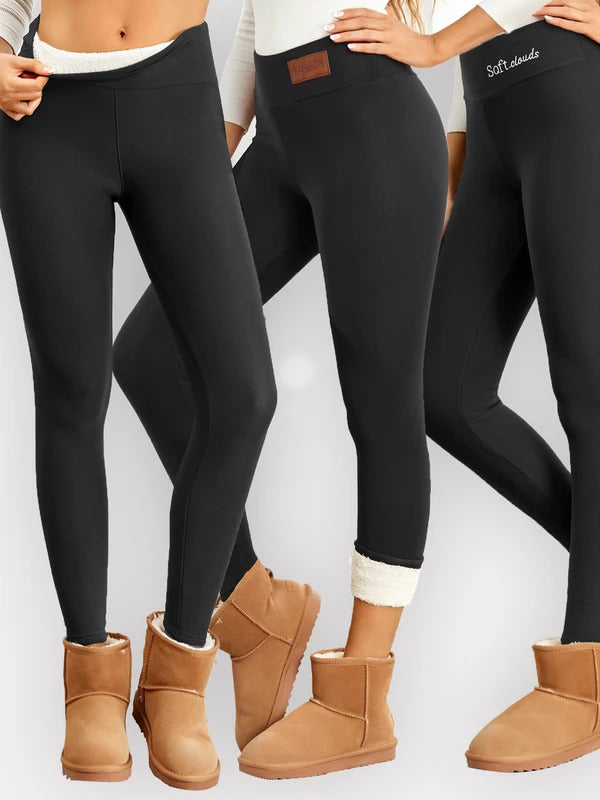 Super Warm Winter Leatherlabel Leggings Of Women Skinny Stretch High Waist Prevent Cold Leggings Casual Classic Pants