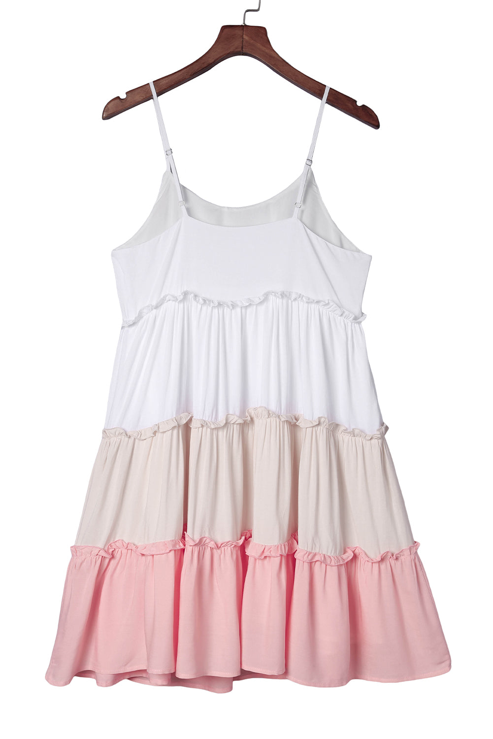 Udressshop Women's Frill Tiered Colorblock A-line Sundress