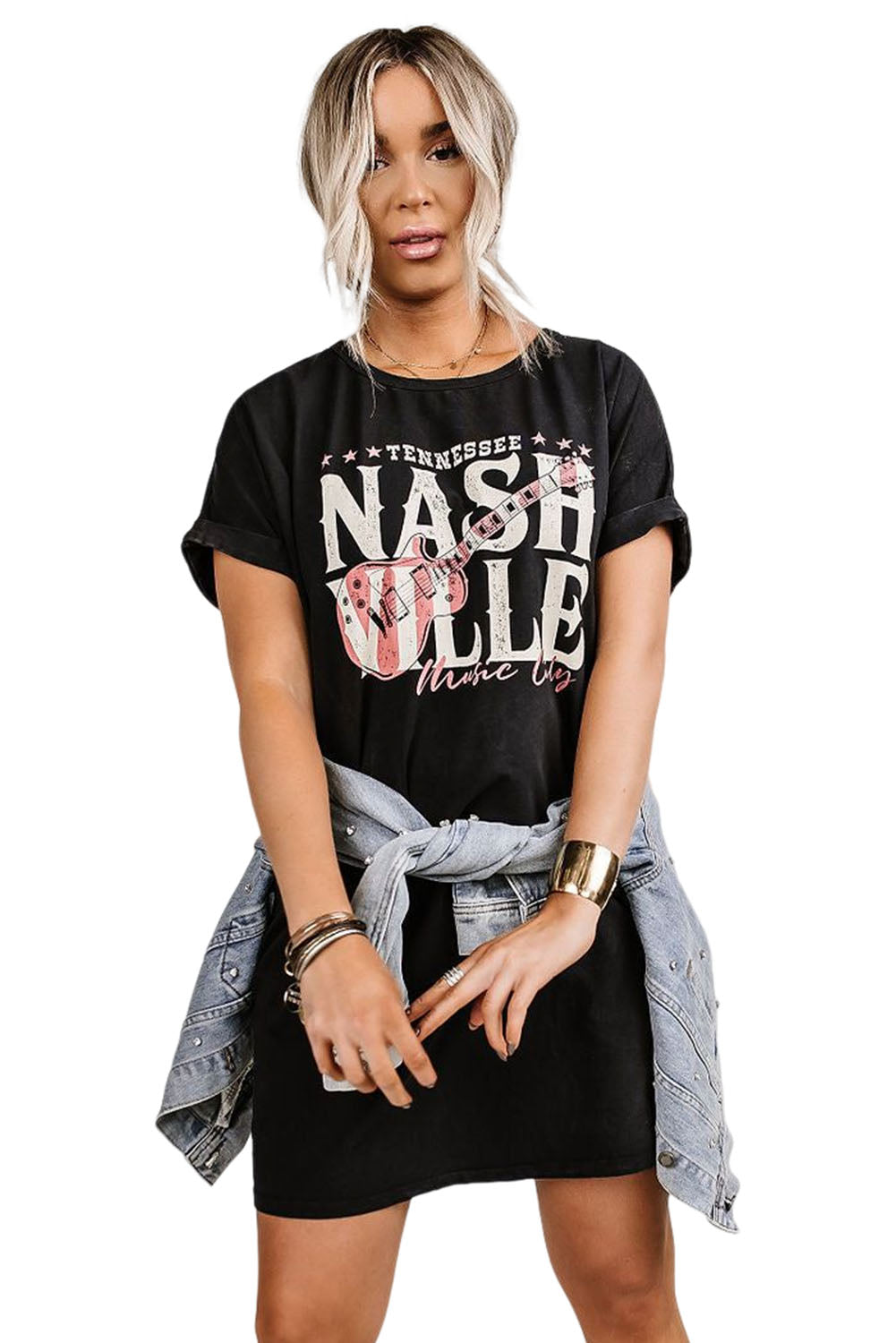 Udressshop Women's Nashville Music Festival Trending T-Shirt Dress