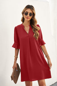 Udressshop Women's Ruffled Sleeve Shift Dress