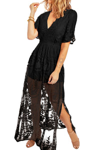 Udressshop Women's Floral Lace Maxi Dress