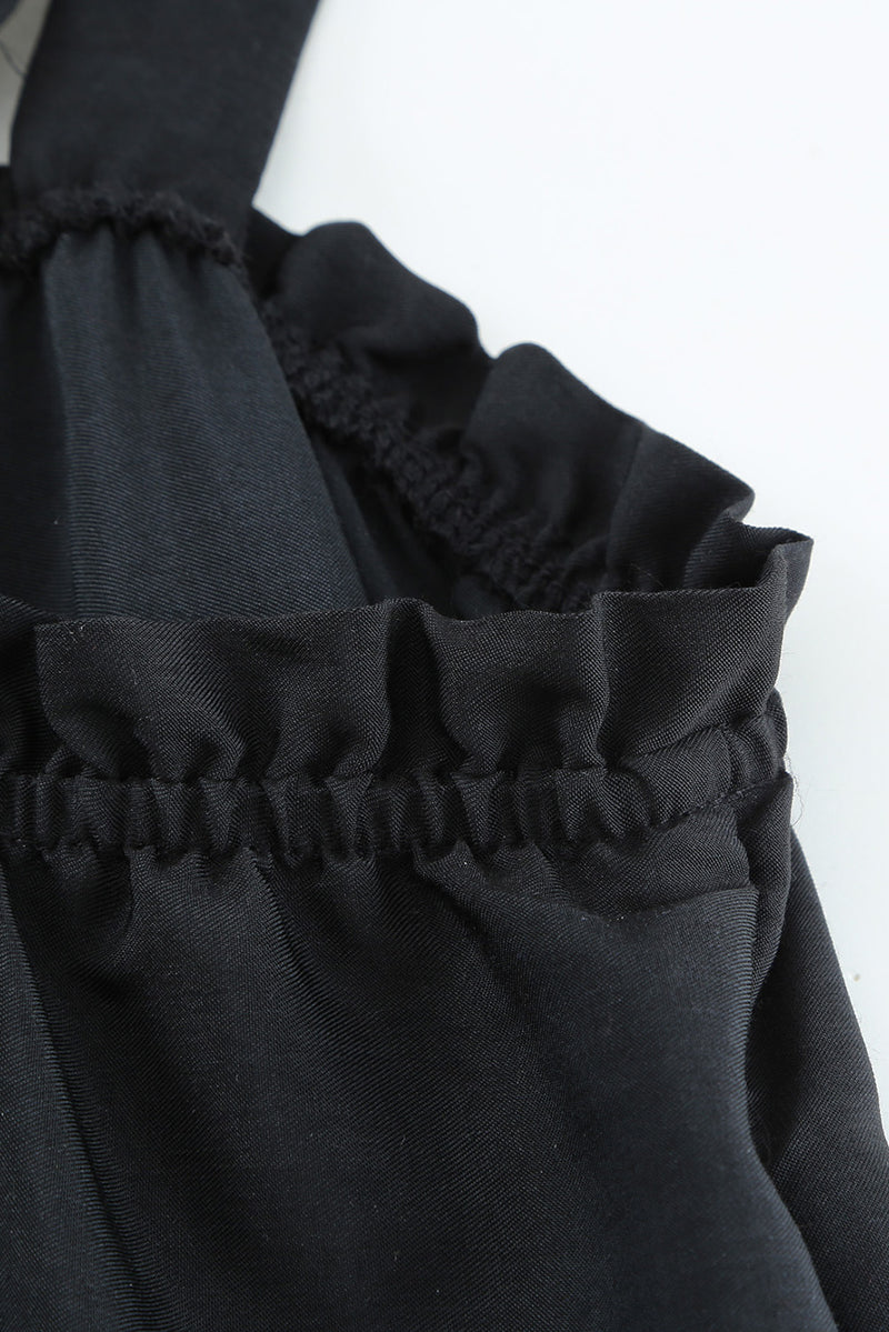 Udressshop Black Tiered Ruffle Babydoll Dress