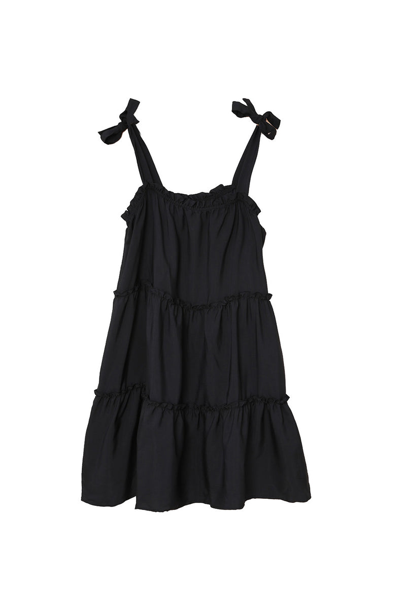 Udressshop Black Tiered Ruffle Babydoll Dress