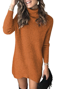 Udressshop Turtleneck Long Sleeve Knitted Winter Sweater Dress