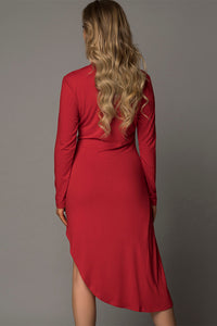 Udressshop Red Twist Knot Side Split Bodycon Dress