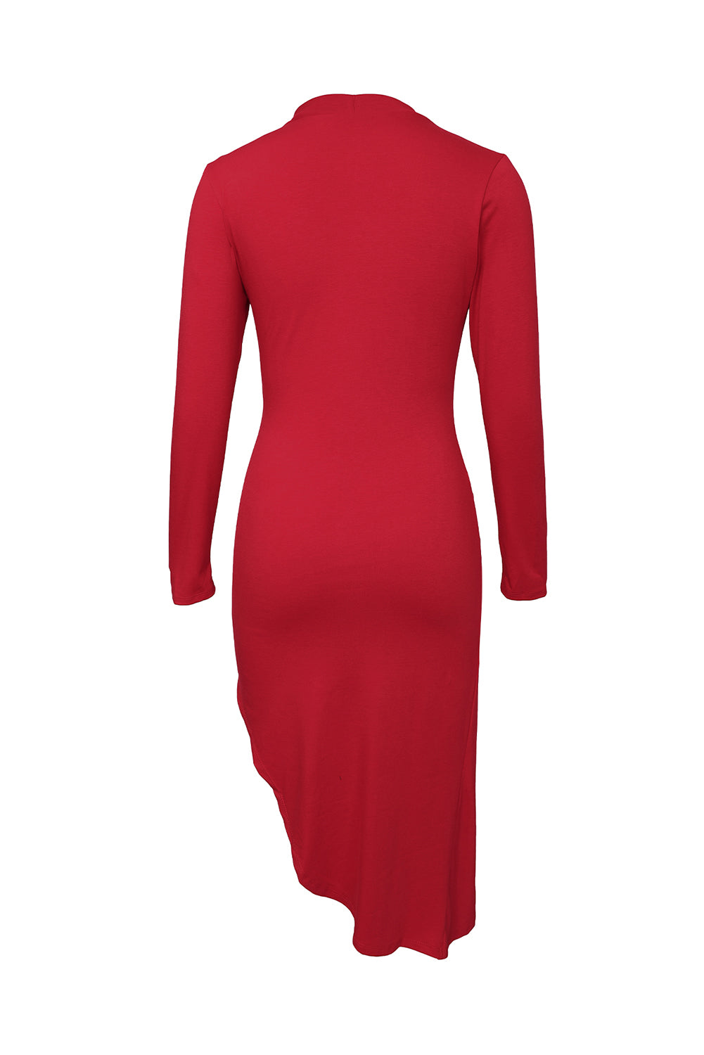 Udressshop Red Twist Knot Side Split Bodycon Dress