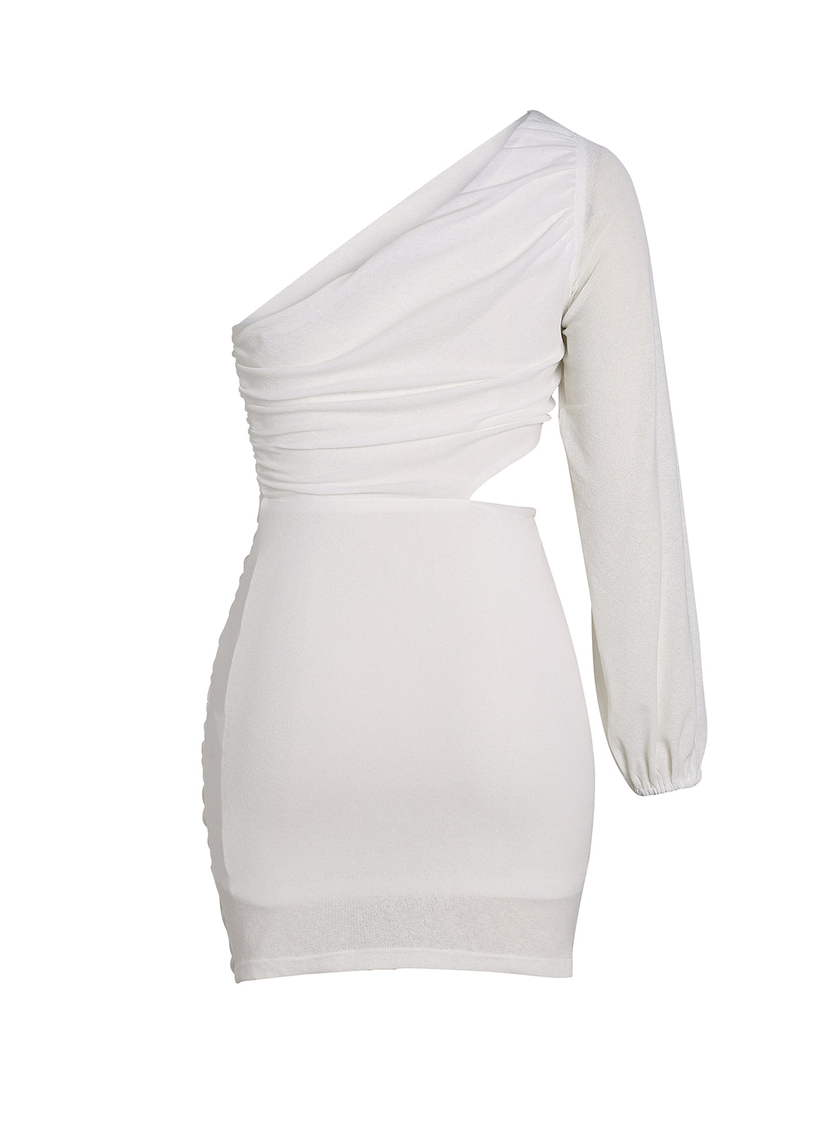 Udressshop White Asymmetric One Shoulder Cutout Prom Bodycon Dress