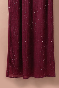 Udressshop Side Split Rhinestone V Neck Evening Prom Maxi Dress