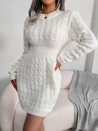 Women's Casual Twist Waist Bag Hip Bottoming Sweater Dress