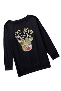 Women's Christmas Animal Print Cute Sweatshirt Mini Dress