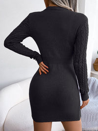 Women's Sexy Hollow Twisted Waist Bag Hip Sweater Dress