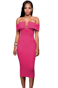 Women's Sexy Perfect Off-the-shoulder Midi Dress