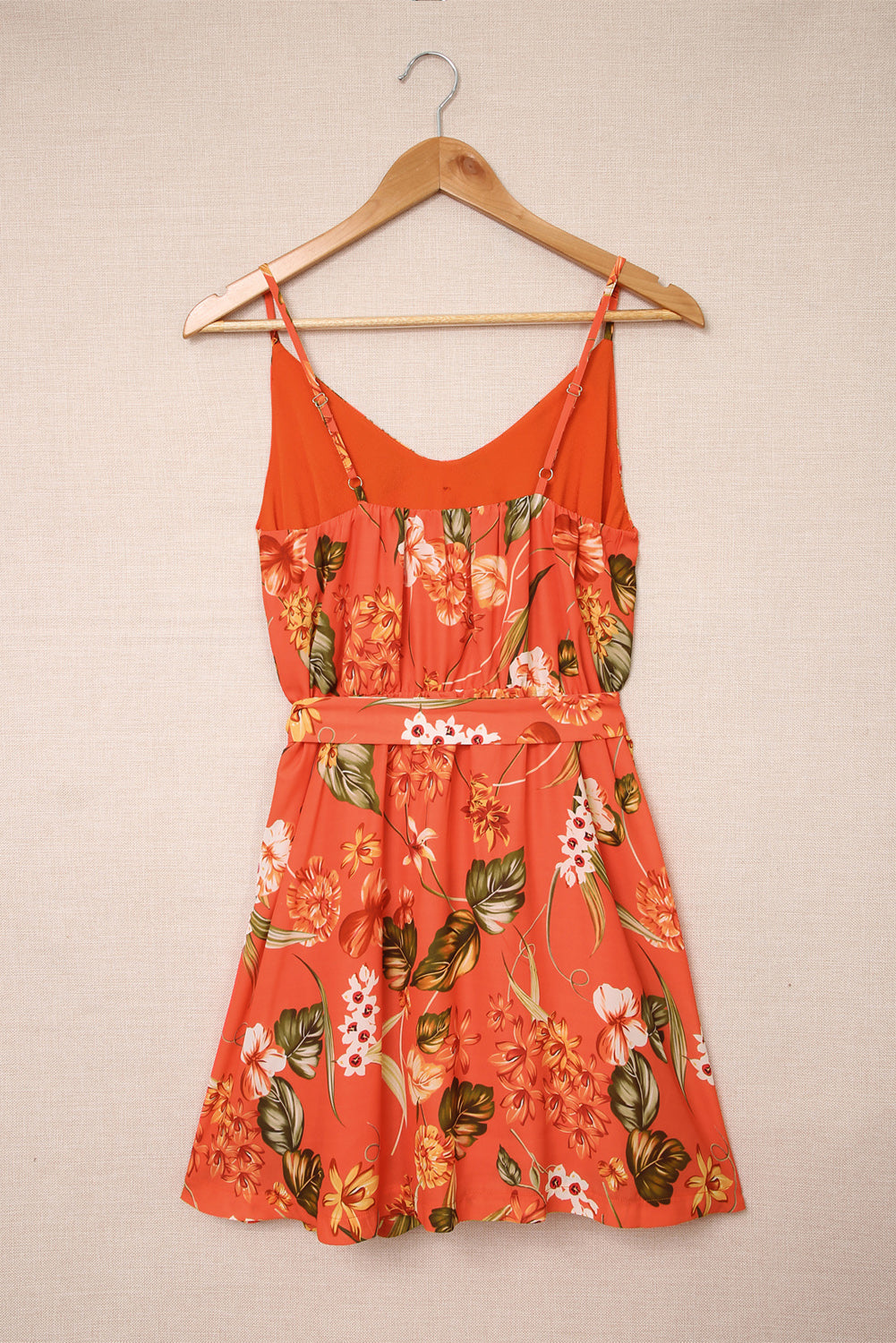 Women's Sleeveless Open Back A-line Mini Floral Dress