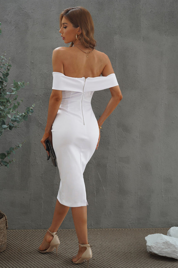 Women's Sexy Perfect Off-the-shoulder Midi Dress