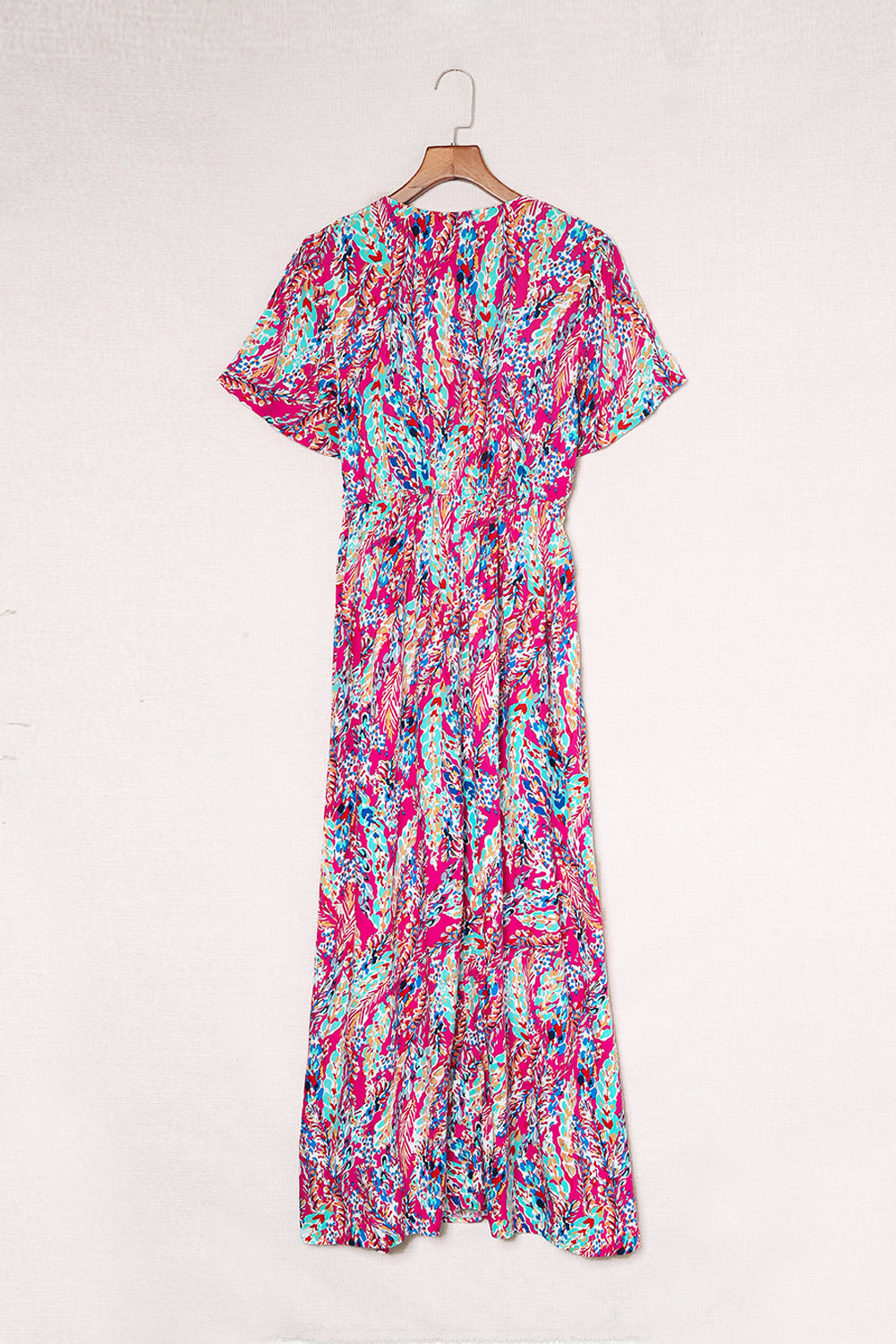 Udressshop Wrap V Neck Floral Maxi Dress