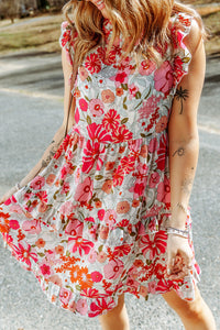 Udressshop Women's Ruffled Tank Floral Dress